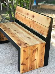 diy modern bench with back the