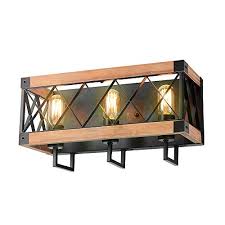 eumyviv rustic wood wall lamp with mesh