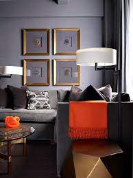 Grey And Orange Living Room