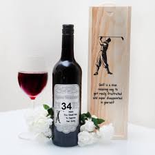 personalised golfers wine gift set