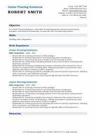 flooring estimator resume sles