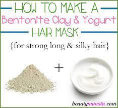 This makes it an ideal clay for cleansing and detoxifying, as it has the ability to remove positively charged (cationic) conditioners and products that can build up on the hair and scalp. Diy Bentonite Clay Yogurt Mask For Hair Beautymunsta Free Natural Beauty Hacks And More Clay Hair Mask Bentonite Clay Hair Yogurt Mask