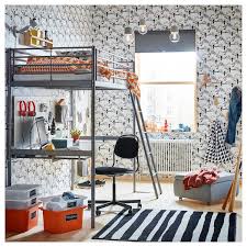 Are you looking for a loft bed that is perfect for your children? Svarta Loft Bed Frame With Desk Top Silver Colour Ikea
