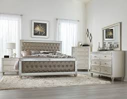 modern glam 4pc king bedroom set bed