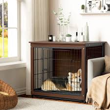 Dog Crate Wooden Kennel Sofa Table End