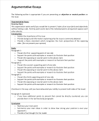 A college essay outline is a basic guide to follow so that the structure of the paper makes sense. Free 9 Argumentative Essay Samples In Pdf Ms Word