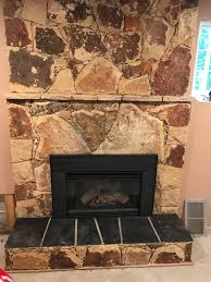 Bleh 1970s Stone Fireplace