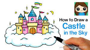 how to draw a castle in the sky easy