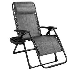 costway black steel folding recliner