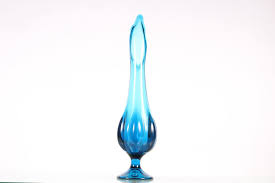 Lot Viking Glass Bluenique Swung Vase