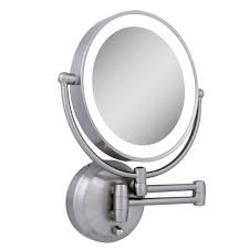 zadro dual sided round led lighted wall mount mirror chrome