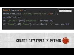 convert datatypes using python pandas