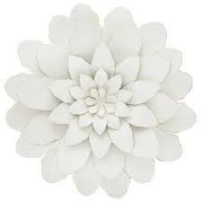 large white flower metal wall décor