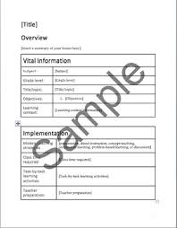 Formal Lesson Plan Template For All Subjects Grade Levels
