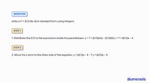 2 3x 7 In Standard Form Using Integers