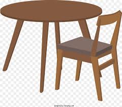 Dimly Lit Room With Wooden Table And