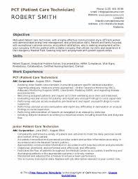 Patient Care Technician Resume Samples Qwikresume
