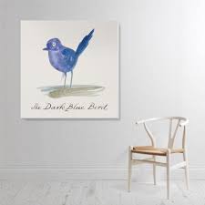 The Dark Blue Bird Canvas Wall Art