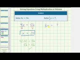 One Step Equations Using Multiplication