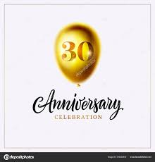 30 year anniversary card gold balloon