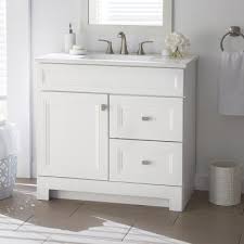 For a modern and stylish look, white, black, and grey oak are for master bathrooms or larger bathrooms, you can opt for a 36 inch bathroom vanity or a double vanity set with two sinks, either 48 inches or 60 inches wide. 36 Inch Vanities Bathroom Vanities Bath The Home Depot