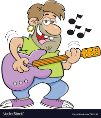 cartoon man playing a guitar royalty