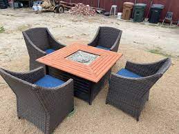 Outdoor Patio Furniture Fire Pit Set