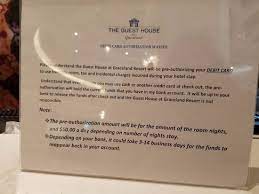 Hotels will ask for a credit card for incidentals, if you give them a debit card you might have your funds held by the bank until the hotel clears it, sometimes up to 2 weeks after you check out. Bad Policy Do Not Use Debit Card Picture Of The Guest House At Graceland Memphis Tripadvisor