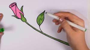 pink rose bud art tutorial