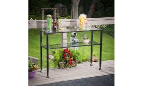 crandall metal glass outdoor console
