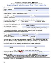 motor vehicle power of attorney form