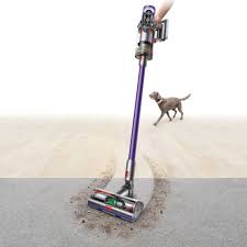 Interestingly the v11 animal, in the us, doesn't come with the lcd display, opting for a simpler led lighting array that shows the mode and a high medium or low battery. Dyson V11 Animal Cord Free Vacuum Purple Nickel 332037 01 298746 01 Best Buy