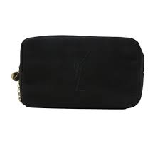 cosmetic bag with gold wristlet chain