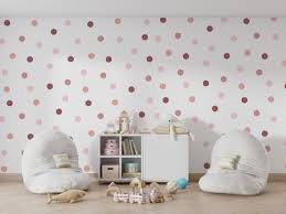 Rose Gold Color Polka Dot Wall Stickers