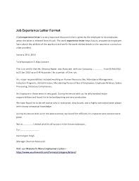 Job Experience Letter Format Good Certificate Sample For Teacher