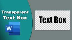 text box background transpa in word