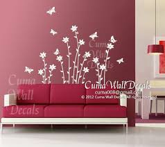 Flower wall stickers floral wall living room flowers home decor home vinyls decoration home flower wall. Vinyl Wall Decals White Flowers Vinyl By Cuma Wall Decals On Zibbet
