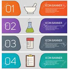 Science Laboratory Banner Templates Set Mortar And Pestle Medical