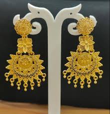 alloy round golden imitation earrings