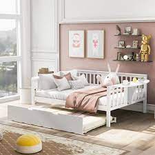 stickon white full size wood daybed