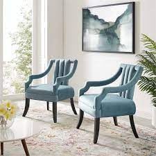 blue velvet accent chairs
