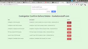 codeigniter confirm box before delete