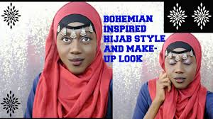 bohemian inspired makeup and hijab