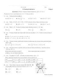 Sprawdzian 1 - Wykres i własności funkcji kwadratowej - grupy A i B -  Pobierz pdf z Docer.pl