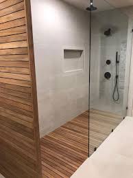 custom teak wood shower floors carib