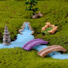 Miniature Pond Bridge Kit Figurines