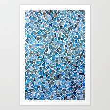 Sea Glass Mosaic Tile Art Print By