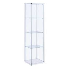 White Glass And Metal Curio Cabinet