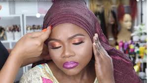 client gele and makeup transformation