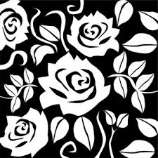 flower rose silhouette paper cutting